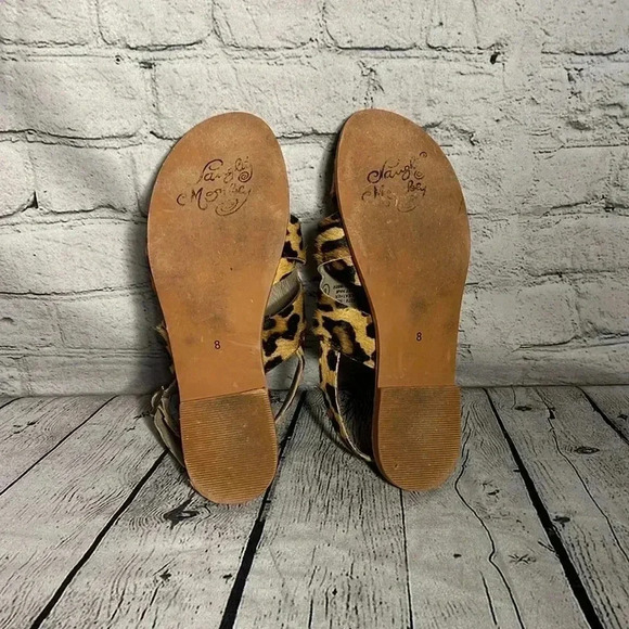 Naughty Monkey Sandal Leopard Textured Print Slingback Adjustable Buckle‎ Size 8 - Picture 5 of 5